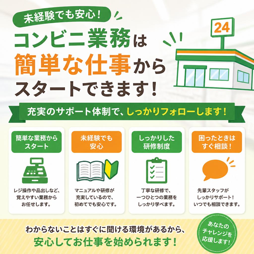 川島町のコンビニでのお仕事