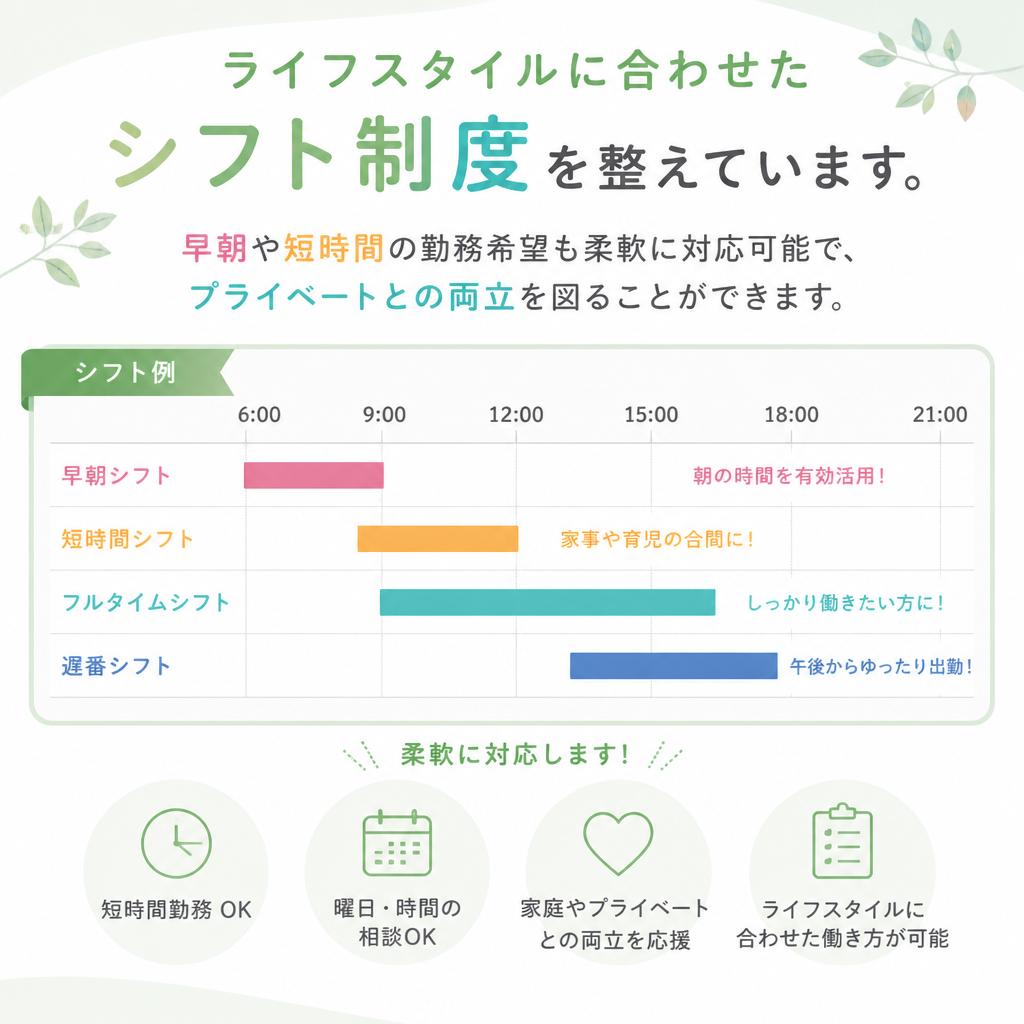 柔軟なシフト制度