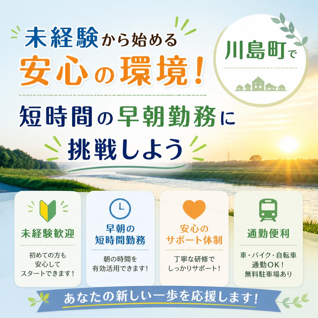 未経験から始める安心の環境！川島町で短時間の早朝勤務に挑戦しよう