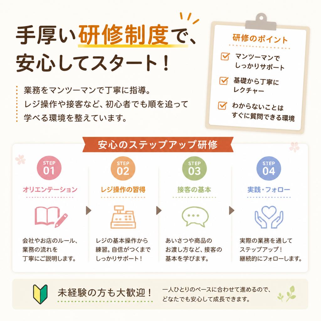 未経験でも安心の研修制度
