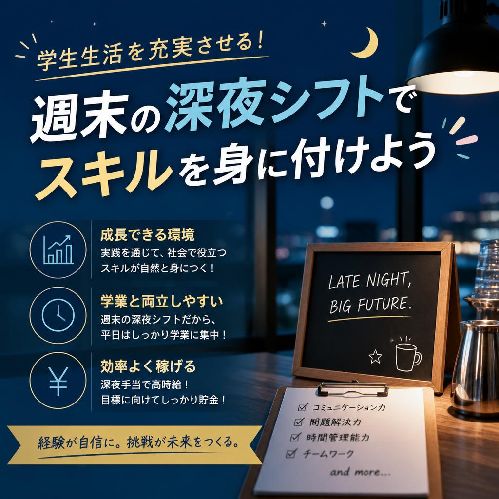 学生生活を充実させる！週末の深夜シフトでスキルを身に付けよう