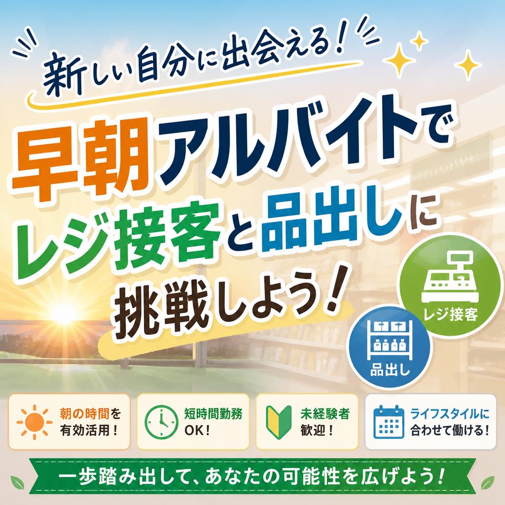 新しい自分に出会える！早朝アルバイトでレジ接客と品出しに挑戦しよう