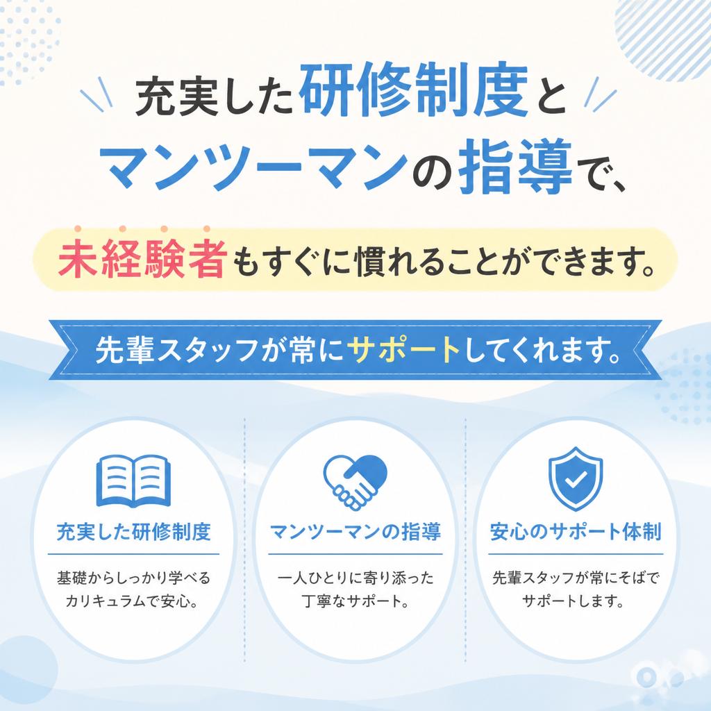 未経験でも安心のサポート体制