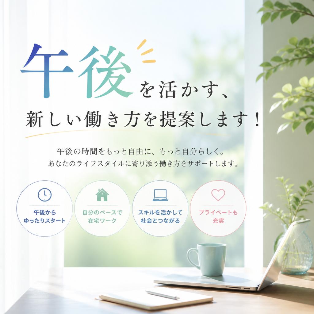 午後を活かす、新しい働き方を提案します！
